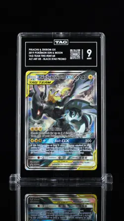 TAG 9 Pikachu & Zekrom GX SM168 2019 Black Star Promo Tag Team Tin Pokemon - Image 1