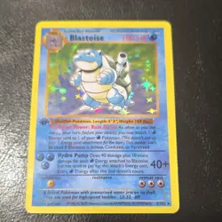 Pokemon Blastoise Holo Base Set 1st Edition TCG Stage 2 Card English 1999 2/102 - Image 1