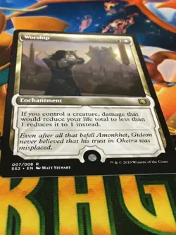 C5428 MAGIC MTG SIGNATURE SPELLBOOK GIDEON WORSHIP #007 LP RARE - Image 2