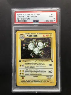 1999 Pokemon Fossil Magneton Holo PSA 9 Mint First 1st Edition 11/62 Rare Card - Image 1