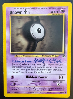 Pokemon TCG Unown I Neo Discovery 68/75 Regular LP - Image 1