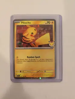 Pikachu 2026 Pokemon Day Stamp - 051/162 - Temporal Forces - Promo Cosmos Holo - Image 1