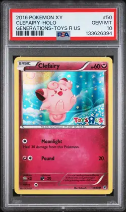 2016 POKEMON XY GENERATIONS TOYS R US #50 CLEFAIRY-HOLO PSA 10 - Image 1