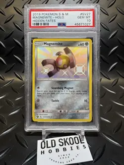 Pokemon TCG Hidden Fates ~ Magnemite #SV27 Shiny Holo Rare ~ PSA 10 GEM MINT - Image 1