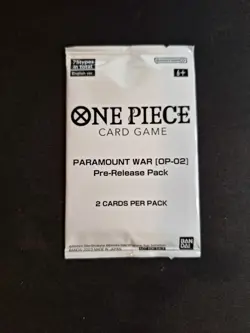 One Piece 1x Pre-Release Pack OP-02 Sealed Eng Paramount War 2 Cards x Pack - Image 1
