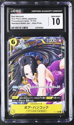 CGC 10 GEM MINT Japanese One Piece 2025 Boa Hancock P-115 Special Bandai - Image 1