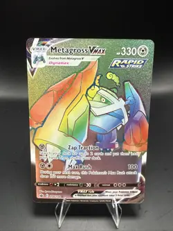Pokemon Metagross VMAX 208/198 Secret Rare Full Art Rapid Strike Holo Card - Image 1