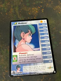 Level 1 Bulma - Dragon Ball Z DBZ CCG Score Card Nice! - Image 1