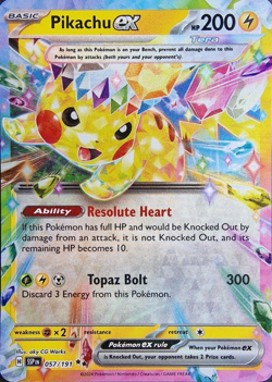 Pikachu ex 057/191 - Double Rare - S&V Surging Sparks - Pokemon TCG English Card - Image 1