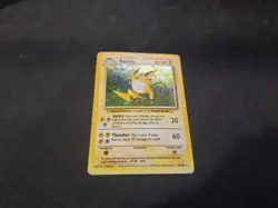 Raichu 14/102 Base Set Holo Pokemon Card Rare Sunbleached - Image 1