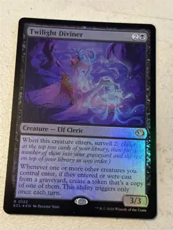 mtg foil Twilight Diviner, elf cleric, Lorwyn Eclipsed, unplayed - Image 1