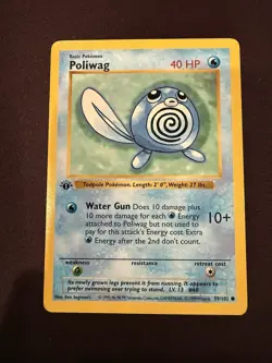 Pokemon TCG 1st Edition Shadowless Poliwag 59/102 Excellent Condition!!! - Image 1