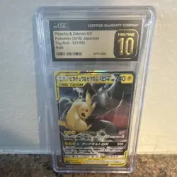 Pokemon Pikachu & Zekrom GX Sm12a CGC 10 Double Rare Holo 041/173 Japanese - Image 1