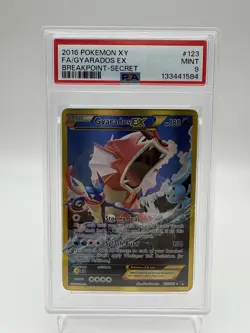 2016 POKEMON BREAKPOINT M GYARADOS #123 FULL ART SECRET PSA 9 MINT - Image 1