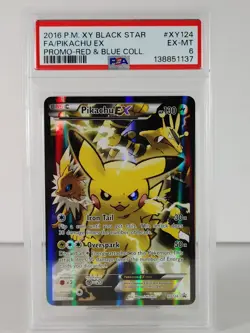 Pikachu EX - Ultra Rare - XY Black Star Promo - POKEMON - #XY125 - 2016 - PSA 6 - Image 1