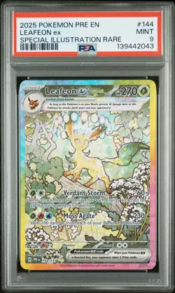 2025 POKEMON PRE EN-PRISMATIC EVOLUTIONS #144 LEAFEON EX PSA 9 - Image 1