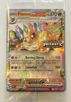 Pokemon Prismatic Evolutions Flareon ex 014/131 Surprise Box Stamped Sealed - Image 1