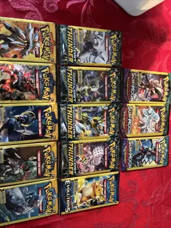 Pokemon Sun And Moon Mini Packs. Evolutions XY, Lost Thunder, Guardians Rising. - Image 1
