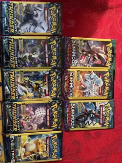 Pokemon Sun And Moon Mini Packs. Evolutions XY, Lost Thunder, Guardians Rising. - Image 4