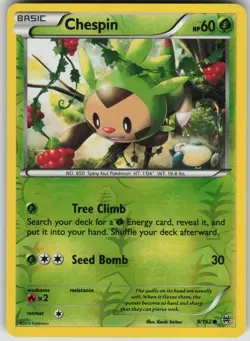 Pokemon TCG Chespin (9) Common Reverse Holo XY - BREAKthrough 9/162 - Image 1