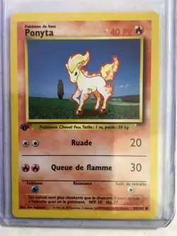 Pokemon FRENCH 1st Edition PONYTA 60/102 Common 1999 NICE !! - Image 1
