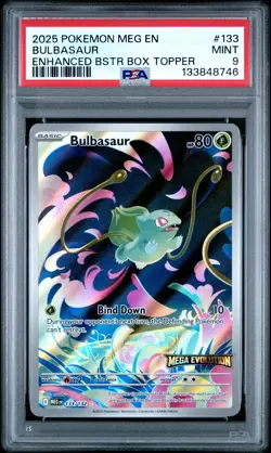 2025 POKEMON MEG EN-MEGA EVOLUTION ENHANCED BOOSTER BOX TOPPER BULBASAUR PSA 9 - Image 1