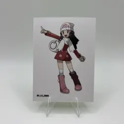 Pokemon Polaroid Trainer Dawn Sketch Art Card NON TCG ZA STUDIO - Image 1
