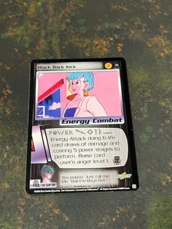 Black Back Kick - Dragon Ball Z DBZ CCG Score Card Nice! - Image 1