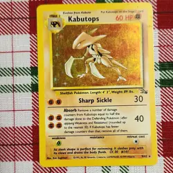 Pokemon Kabutops Fossil Holo Rare 9/62 Unlimited 60 HP Stage 2 English Card - Image 1