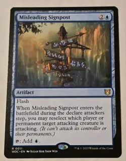 Misleading Signpost Commander: Wilds of Eldraine Regular MTG Magic Flash NM - Image 1