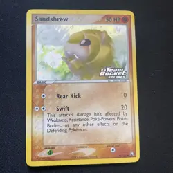 Sandshrew 74/109 EX Team Rocket Returns Holo Stamped Pokemon TCG Card 2004 - Image 1