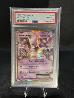 2016 Pokemon XY Evolutions Mewtwo EX #52 PSA 10 - Image 1
