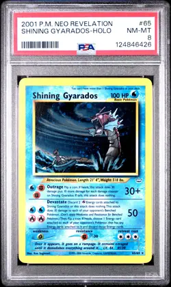 Shining Gyarados 2001 Pokemon Neo Revelation PSA 8 #65 - Image 1