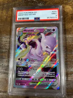POKEMON 2022 GO MEWTWO Vstar #031 PSA 9 Mint RARE 2 - Image 1