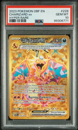 2023 POKEMON OBF EN-OBSIDIAN FLAMES HYPER RARE #228 CHARIZARD EX PSA 10 - Image 1