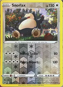 Snorlax Reverse Holo Rare - 140/202 - Sword & Shield Base Pokemon 2020 - Image 1