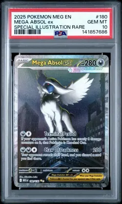 Pokemon TCG Mega Absol ex 180/132 Mega Evolution Illustration Rare Holo PSA 10 - Image 1