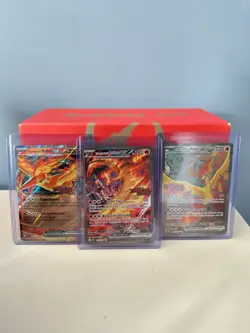 Team Rocket's Moltres ex SIR Stamped PROMO SET SIR 229/182 208/182 031/182 - Image 1