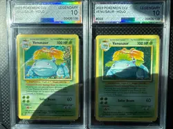 TWO 2023 Pokemon CLV EN Venusaur #003 HOLO LEGENDARY 10 & BULBASAUR PSA CGC - Image 1