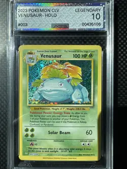 TWO 2023 Pokemon CLV EN Venusaur #003 HOLO LEGENDARY 10 & BULBASAUR PSA CGC - Image 2