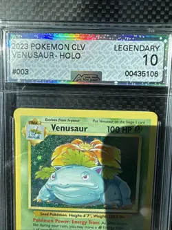 TWO 2023 Pokemon CLV EN Venusaur #003 HOLO LEGENDARY 10 & BULBASAUR PSA CGC - Image 4