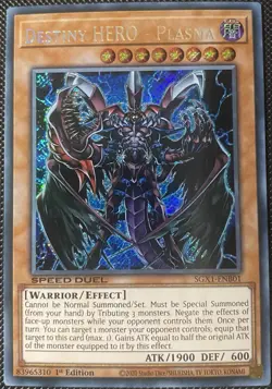 Destiny HERO - Plasma (Secret Rare) SGX1-ENB01 Speed Duel GX - Yugioh Card - Image 1