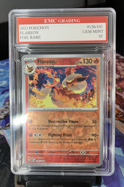 FLAREON 2023 FOIL #136/165 Pokemon Card GRADED 10 TCG CCG - Image 1