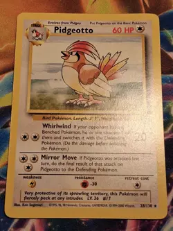 Pidgeotto 28/130 Base Set 2 Non Holo Rare Pokemon Card Light Play - Image 1