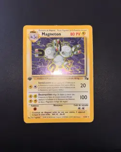 Carte Pokemon MAGNETON 11/62 Holographique EDITION 1 Wizards Fossile FR TBE - Image 1