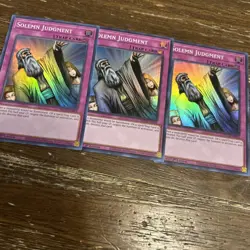 X3 Yu-Gi-Oh Card - MAZE-EN063 - SOLEMN JUDGMENT (super rare holo) - NM/Mint X3 - Image 1