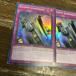 X3 Yu-Gi-Oh Card - MAZE-EN063 - SOLEMN JUDGMENT (super rare holo) - NM/Mint X3 - Image 2