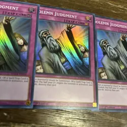 X3 Yu-Gi-Oh Card - MAZE-EN063 - SOLEMN JUDGMENT (super rare holo) - NM/Mint X3 - Image 3