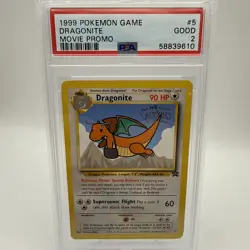 Dragonite Black Star Promo 5 WB Movie Promo Pokemon Card Heavy Play PSA 2 - Image 1