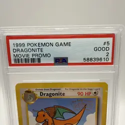 Dragonite Black Star Promo 5 WB Movie Promo Pokemon Card Heavy Play PSA 2 - Image 2